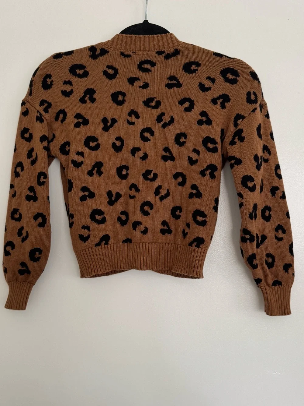 Old Navy Leopard Print V-Neck Cardigan Sweater - Brown - Girls Medium 8